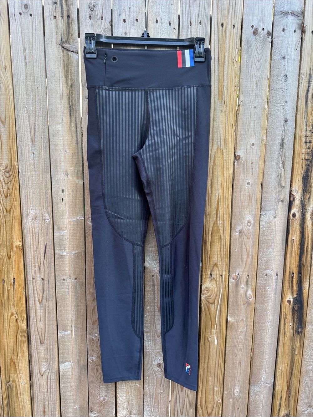 P.E Nation Black Leggings with Red, White & Blue Accent